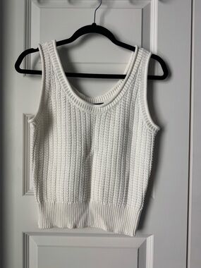 Women’s Quince Knit White Tank Top Size Small 100% Organic Cotton